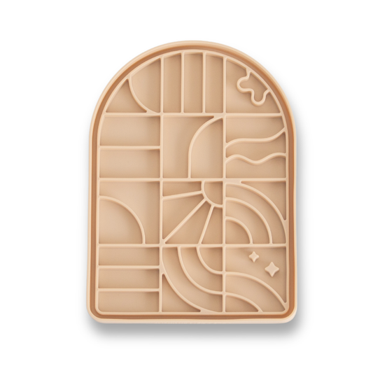 Lumina Lick Mat & Lid - Tan/Chai